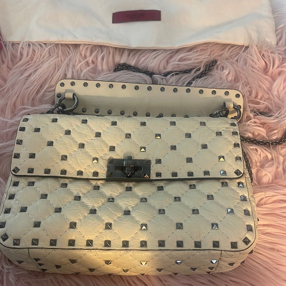 Valentino Rock-stud Matelasse Leather Quilted Shoulder bag